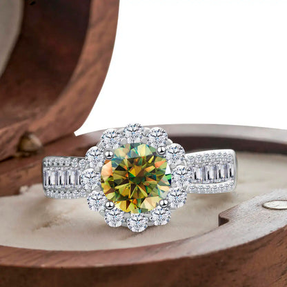 2 Carat Moissanite Ring D Color With Certificate 925 Sterling Silver Butterfly Flower Fairy Ring Engagement Gift Luxury Jewelry