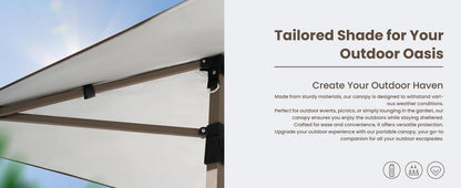 13'x13' Sun Shade Gazebo Canopy with Hardware Kits, Gazebo Shade for Patio Outdoor Garden Events Canopy