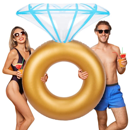 Inflatable Floating Swimming Pool float Diamond Swim ring Pool Mat Floats Tube for Valentine or Wedding Bachelorette Party
