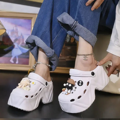 Women's Slippers 9CM High Platform Garden Fashion Clogs Shoes Women's Slippers Thick Bottom EVA Sandals Summer Girls Slippers