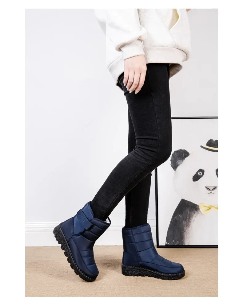 Waterproof Winter Boots for Women 2025 New Faux Fur Long Plush Snow Boots Woman Platform Shoes Warm Cotton Couples Ankle Boots