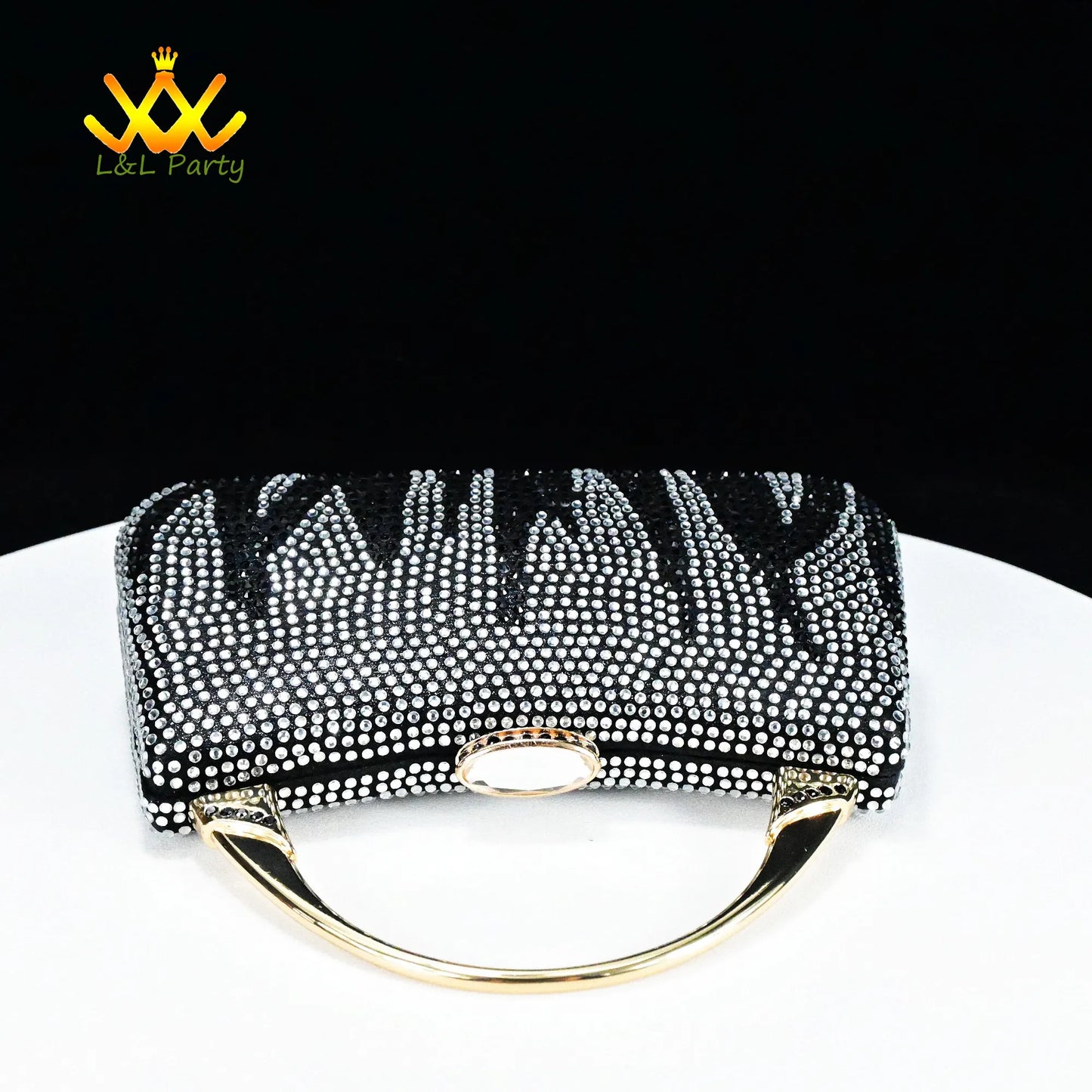 EtherealBe Gold Rhinestone Fashionable shoes and bag set