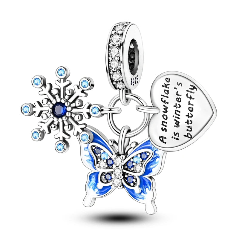 Halloween Christmas 925 Silver Charms Fit Original Bracelet For Women Jewelry Snow Christmas Tree Santa Claus