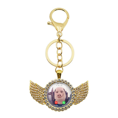 New John Pork Is Calling Answer Call Phone Humor Funny Pig Lover Graphic Meme Glass Dome Pendant Cabochon Keychain Jewelry Gifts