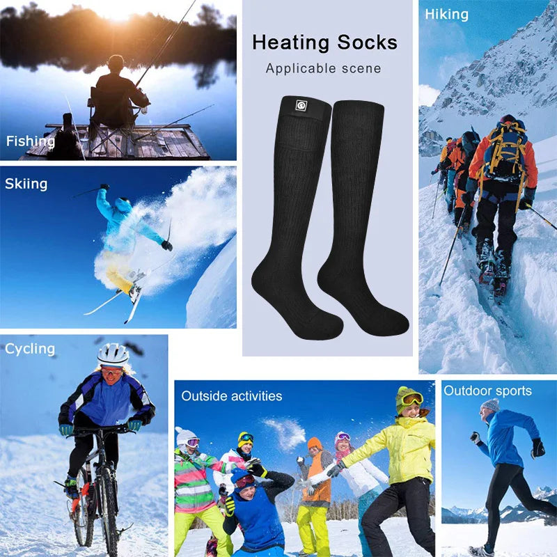 Savior Winter Heated Socks Rechargeable Heating Socks for 2200mah Heated Socks Warmth Outdoor Heated Boots Snowmobile Winter Ski