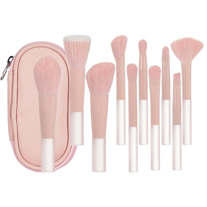 10 color Mini makeup brush Travel portable Makeup Tool Makeup Puff - Palm Brush Professional Makeup tool set Christmas gift