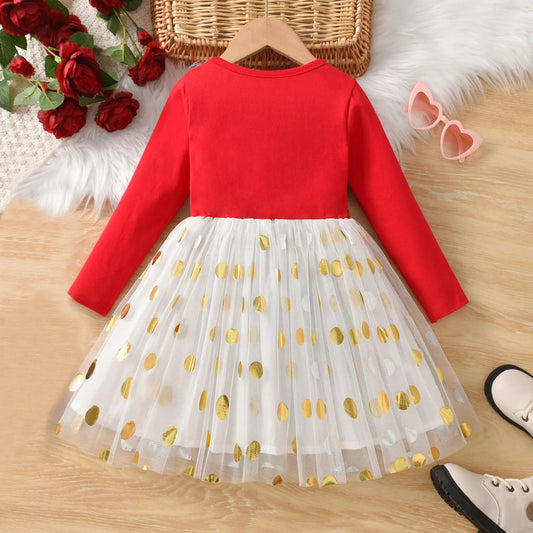 Long Sleeve Girls Winter Dress For 3-8 Years Knitted Sweater Outfits Red Christmas Party Dress For Girls Kids Costume 2024 New