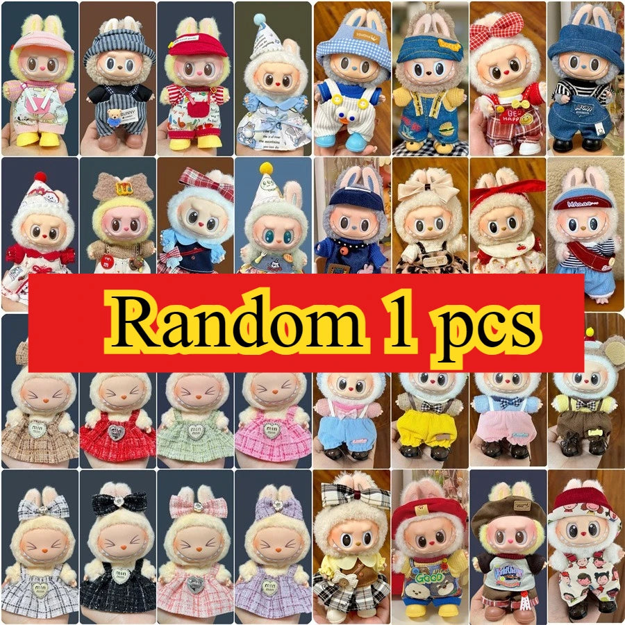 2025 New Labubu 17cm Doll Clothes Outfit Accessories for Korea Kpop Exo Labubu V1 V2 Idol Cool Handsome Clothing Gift