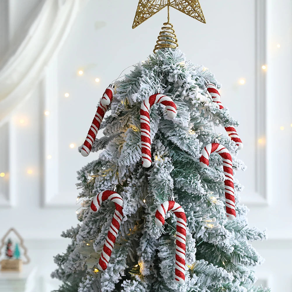 Christmas Decoration Red Christmas Candy Canes Christmas Tree Hanging Pendants Xmas New Year Home Decorations Kids Toys Navidad