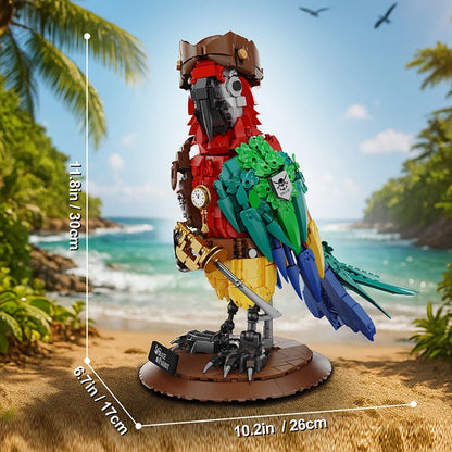 Pirate Parrot MOC Building Blocks Animals Cool Room Decoration Creative Bricks DIY Toys for Kids Children Adult Festival Gifts