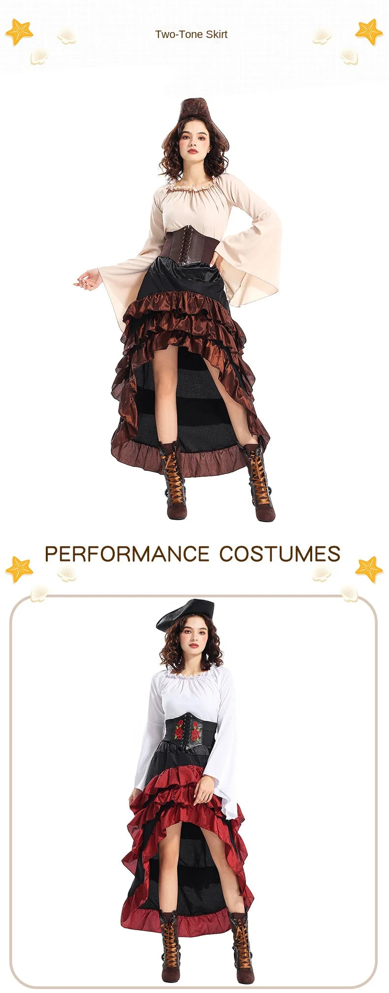 Halloween Womens'S Medieval Pirate Costume Captain Huntress Clubwear Corset Dress Lace Up Play Suit Cosplay Fancy Party Dress