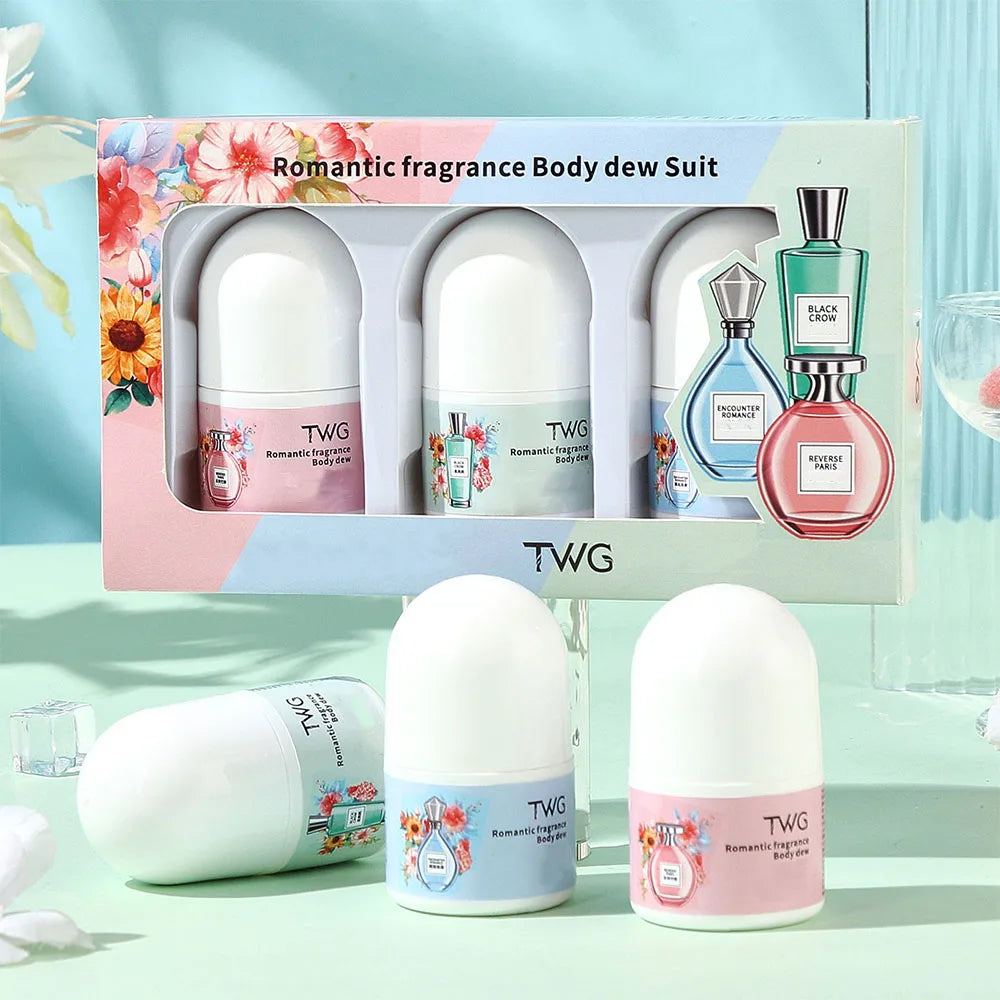 Romantic Fragrance Body Solid Perfume,Roll-on Antiperspirant Lotion,Woody,Floral Fruity Notes,Whole Body Fresh Lasting Fragrance