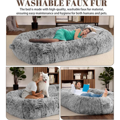 Human Sized Dog Bed for Adult People,71"x43.3"x10" Large Dog Bed for Men and Women, Washable Giant Dog Bed for Pets and Kids,Ant