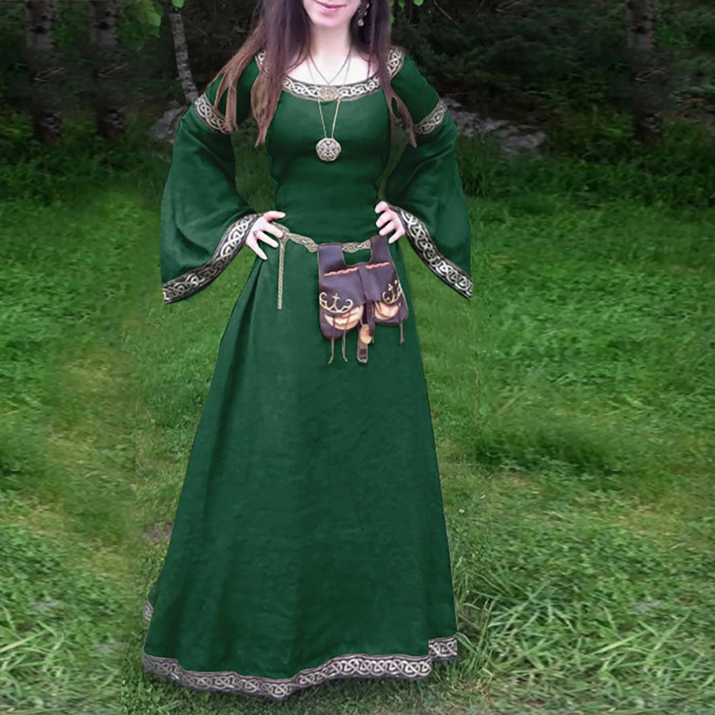 Medieval Gothic Cosplay Costumes for Women Halloween Carnival Party Performance Long sleeve Middle Ages Renaissance Dresses