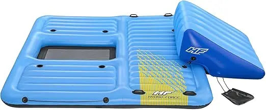 Hydro-Force Tropical Breeze 6 Person Inflatable Party Island Water Float Lounger with 6 Cup Holders, Backrests, and Detachable