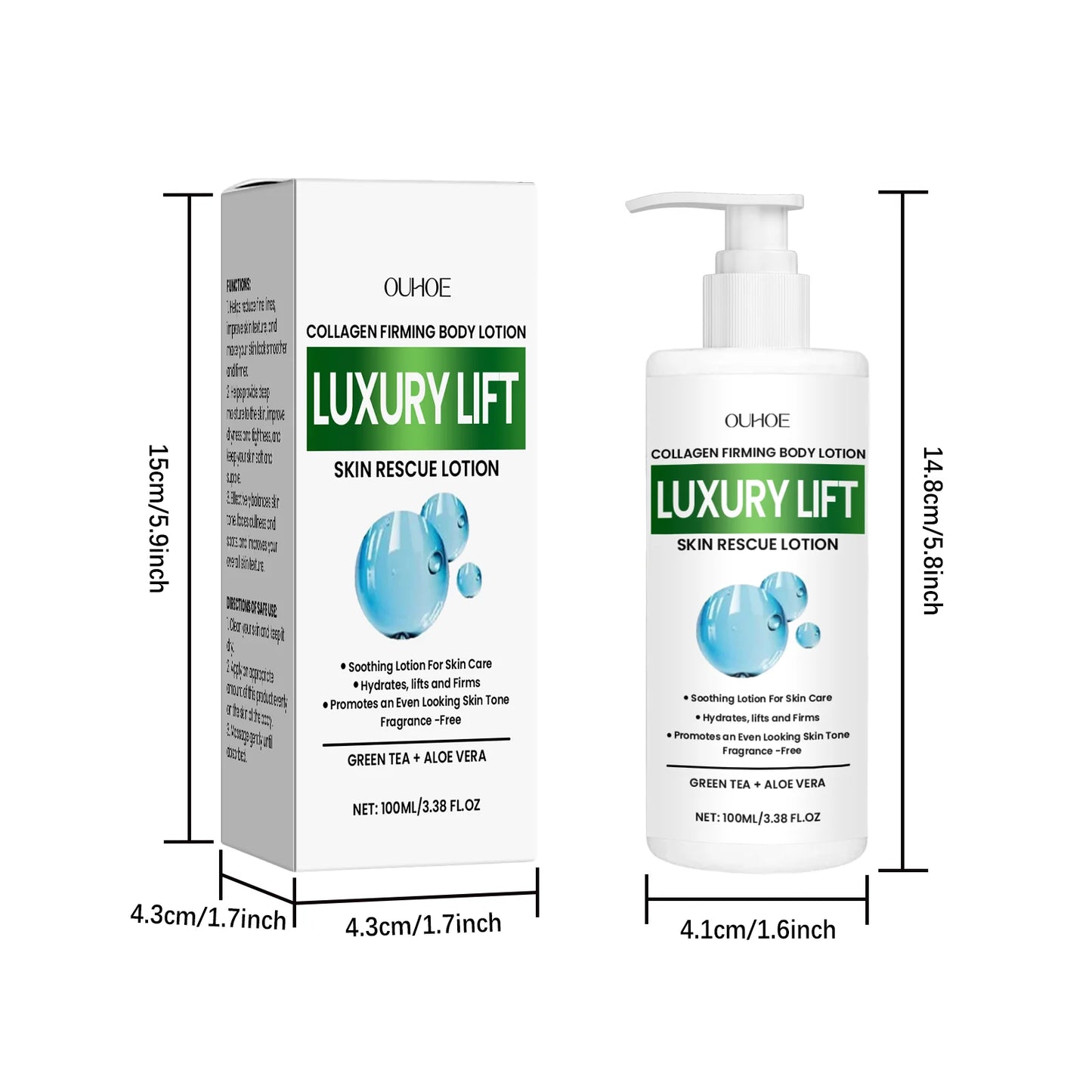 OUHOE Collagen Firming Body Lotion - Reduce Fine Lines, Balance Skin Tone, Deep Moisturize, Non - greasy