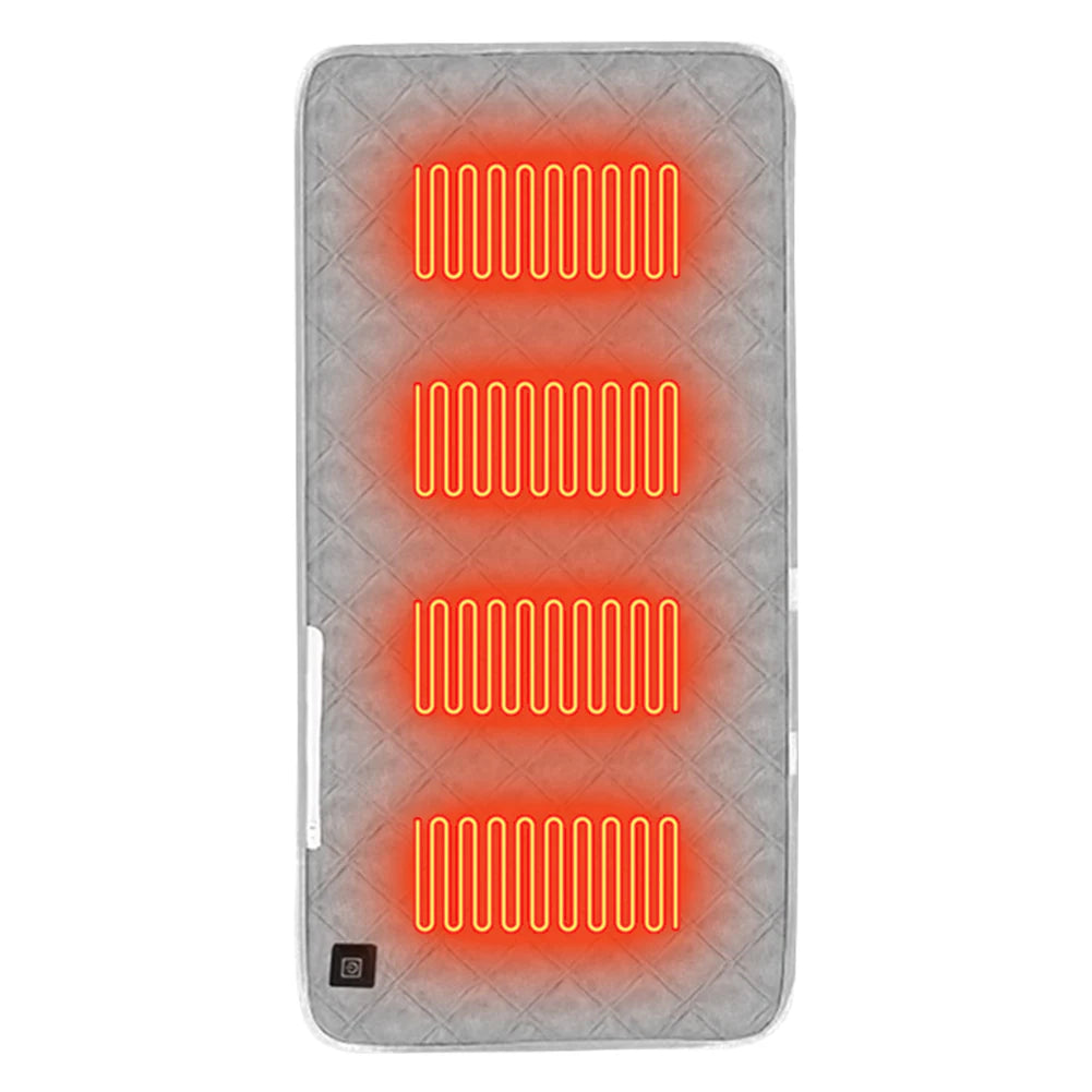 4 Heated Areas Camping Chair Heated Mat Winter USB Electric Blanket 3 Levels Rechargeable Heater Cushion for Outdoor Travel