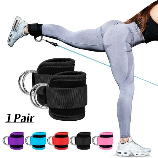 Fitness Ankle Straps Adjustable D-Rings Gym Ankle Cuff for Kickbacks Women Leg Hip Strength Workouts Exercise Resistance Band
