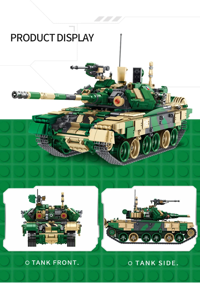 WW2 Military Leopard 2A4 Battle Tank Series Building Blocks Brick Model MOC Army Weapon Boy Set Kid Toy Childrens Christmas Gift