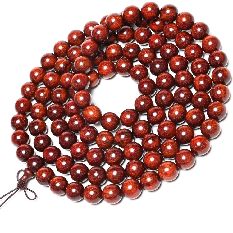 African Lobular Red Sandalwood Beads Zambia Red Sandalwood Hand String 8mm 108 Rosary Beads Men's and Women's Bracelet Wholesale