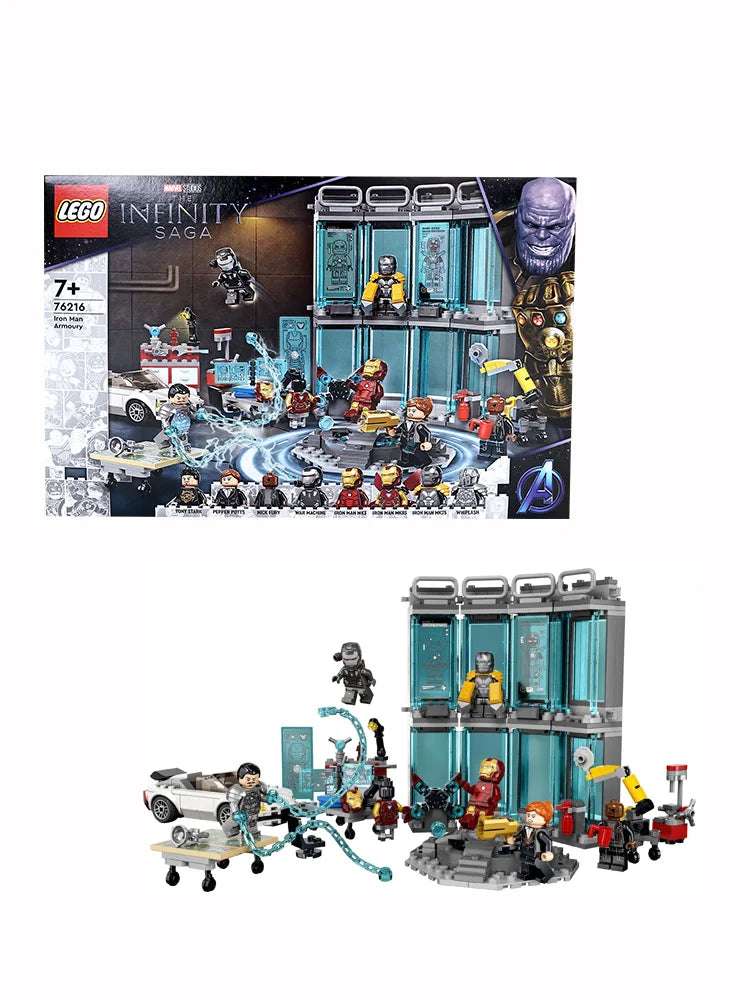 LEGO 76216 Marvel Iron Man Armory Toy Building Set,Avengers Iron Man Pretend Play Toy,Marvel with Suit Minifigures