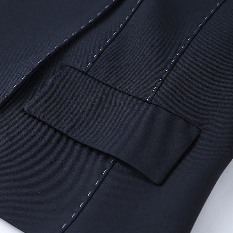 Casual Loose Women's Blazer Pant Suits Lapel Doube-Breasted Top Straight Pants Lady Set 2025 Autumn New 2 Pieces Set Women