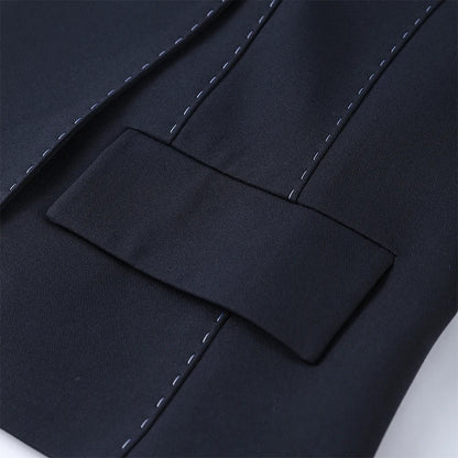 Casual Loose Women's Blazer Pant Suits Lapel Doube-Breasted Top Straight Pants Lady Set 2025 Autumn New 2 Pieces Set Women