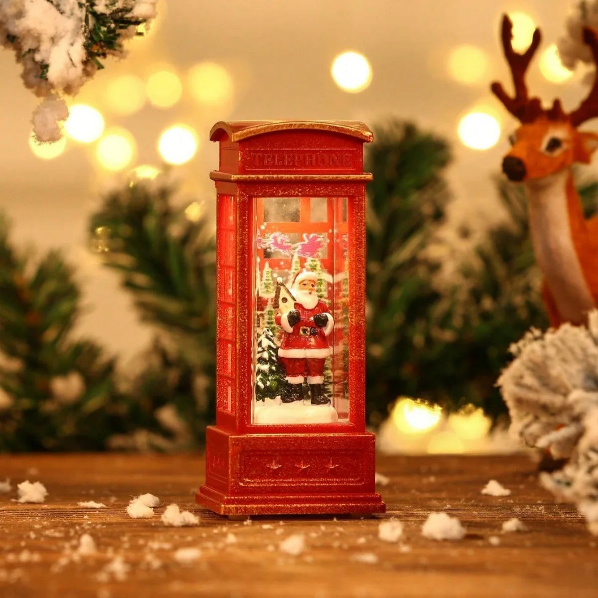 Christmas LED Candle Lantern Decorative Holiday Light Creative Tabletop Decor for Kids Window Display Festive Home Decoration