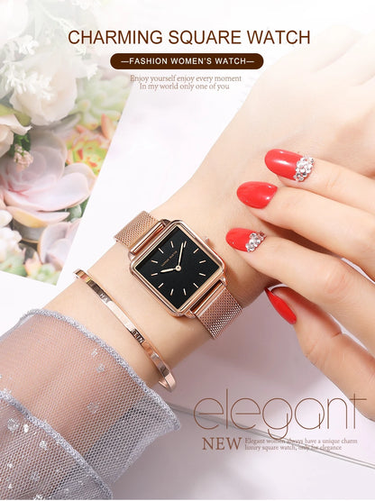 Simple Design Stainless Steel Strap Quartz Machine Core 3ATM Waterproof Wrist Watch Multifunctional Dropshipping Women's Watches