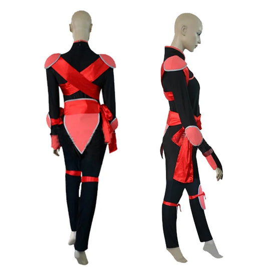 Anime Inuyasha Sango Cosplay Costume Women Black Red Jumpsuit Outfit Halloween Uniform Suit