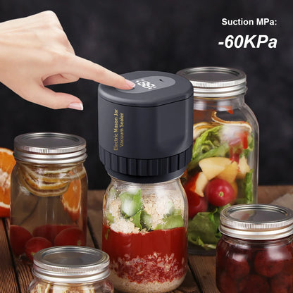 Electric Mason Jar Vacuum Sealer BPA Free Cordless Food Storage Vacuum Sealer with Mason Jar Lids Odorless Attachment
