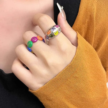 2024 New Style Trendy Candy Color 925 Sterling Silver Female Party Ring Promotion Jewelry For Women Birthday Gifts No Fade