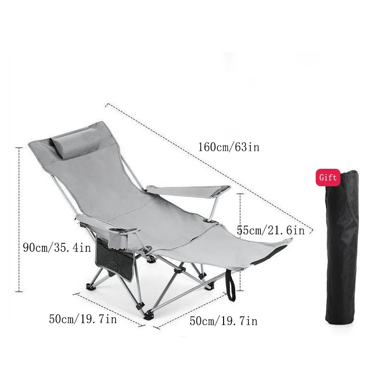 Niceway Foldable Picnic Camping Portable Fishing Chairs Beach Chairs Outdoor Garden Park Single Lazy Chair Backrest Cushion