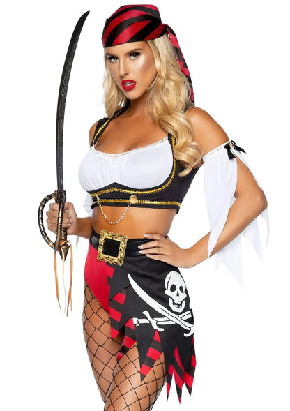 Cosplay Pirate Skirt for Women Sexy Costumes Halloween Christmas Holiday Carnival Party Clothing Lady Bra Underwear Set Pant