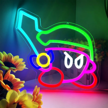 Cartoon Character Neon Sign Light - Game Pet LED Wall Accent for Bedroom & Living Room Decor, Theme Party Props