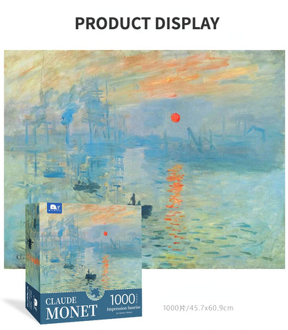 Jigsaw Puzzle 1000 Pieces for Adults Kid Monet Landscape Puzzle Toy Family Game Famous World Oil Painting Home Decoration