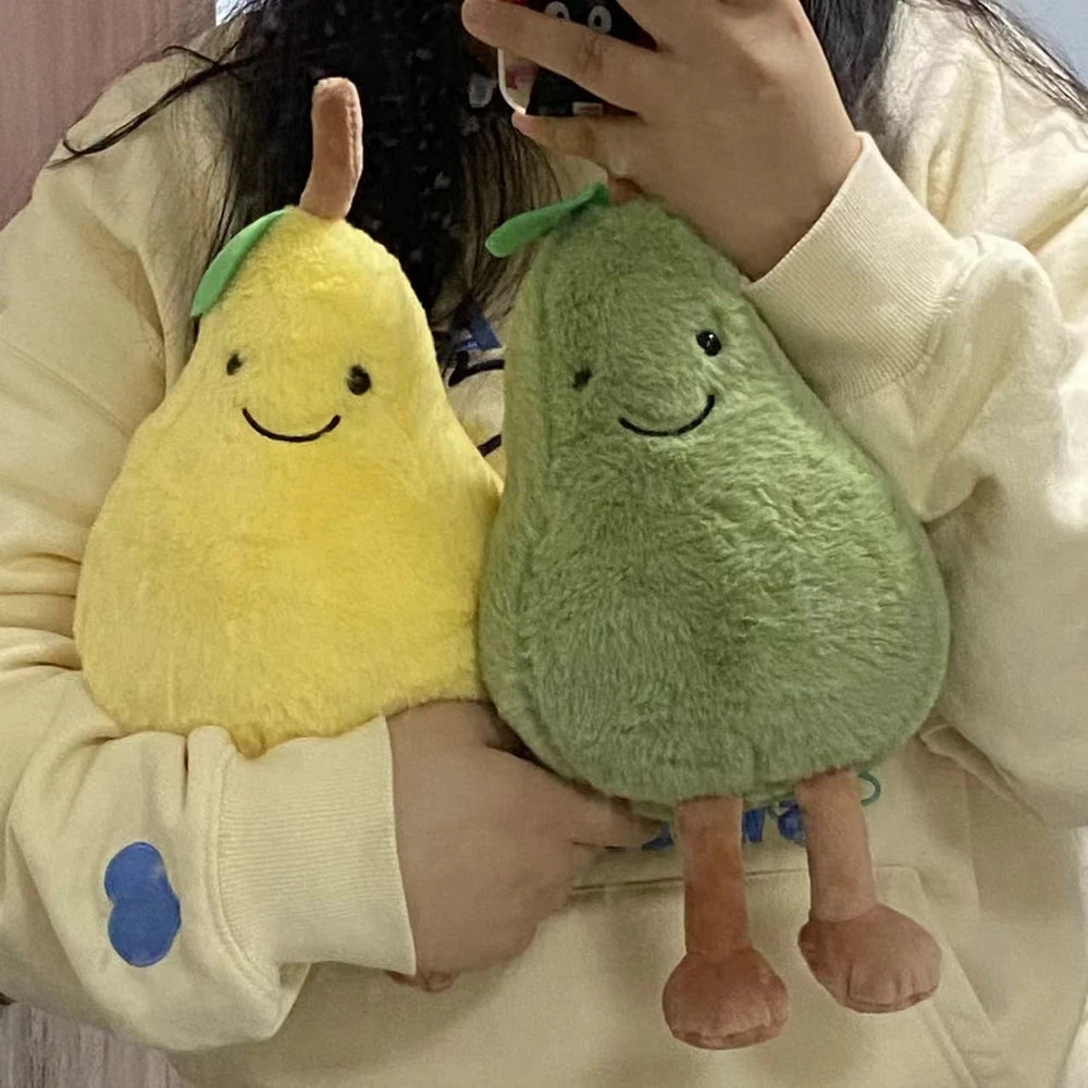 23CM High Appearance Level Super Soft Fruit Pear Plush Toy Cute Green Yellow Kawaii Doll For Children's Birthday Christmas Gift