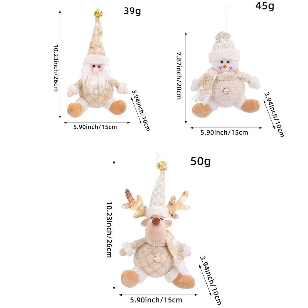 Cute Christmas Tree Pendant Figurine Ornament Elk Christmas Doll Ornament Snowman Elderly Santa Pendant Decor Scene Arrangement