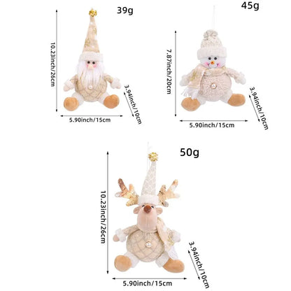 Cute Christmas Tree Pendant Figurine Ornament Elk Christmas Doll Ornament Snowman Elderly Santa Pendant Decor Scene Arrangement
