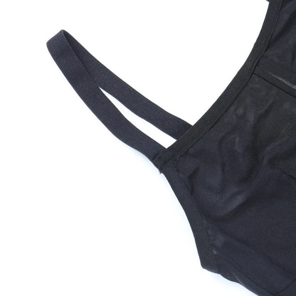 HLJ Black Sexy Mesh Perspective Patchwork Party Nightclub Dresses Women Thin Fur Mini Suspended Dress Female Halloween Clothing