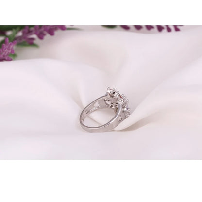 Ring Fashion 925 Sterling Silver Color Jewelry Colourful Cubic Zirconia Flower Design Cute Style Women Girls Party Engagement