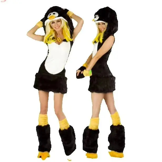 Sexy plush costume set for women with big tails, wolves, leopards, penguins, frogs, caterpillars, role-playing, winter Halloween