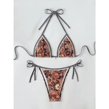 2026 New Halter String Triangle Two Piece Bikini Women Swimwear Female Swimsuit Bathers Bathing Swimming Suit Beachwear Summer