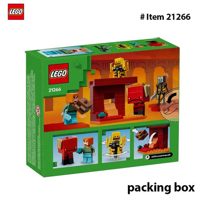 LEGO 21266 Minecraft The Nether Lava Battle Toy and Playset  Alex, Wither Skeleton, Blaze and Strider Figures for Pretend Play