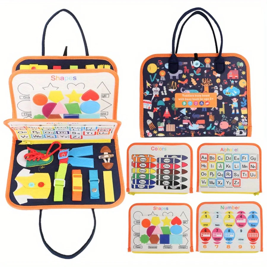 Busy Board Montessori Toys Gifts, Sensory Toys,Educational Travel Toys, Preschool Activities for Learning Fine Motor Skills