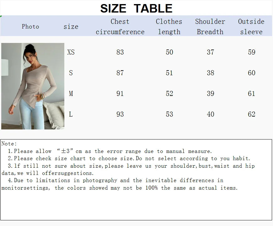Autumn and winter daily simple elegant date out of the street solid color long sleeve waist troops in the hem tight T-shirt
