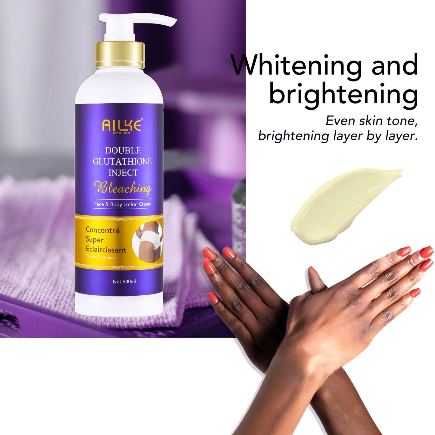 AILKE Glutathione 5-in-1 Women Skin Care Kit, With Body Lotion,  Serum, Stains Removal Cream, Body Cream, Brightening Soap