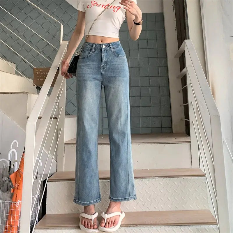 2025 Women  Jean Japan Vintage Style Low-Waisted Slimming Jeans Women's Bell-Bottom Pants Summer Season Fashion Y2K Jeans