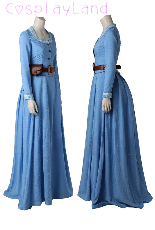 Dolores Abernath Cosplay Costume Women Dress Christmas Halloween Uniform Outfit Cosplay Costume Customize Blue Long Dress