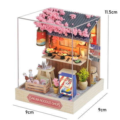 Handmade Wooden Miniature Doll House Kit 3D Puzzle Assembled Building Model Kit With LED Light DollHouses Toy For Christmas Gift